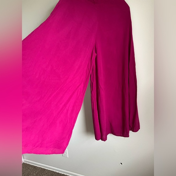 Aakaa Wide-leg rayon boho hippie pants Sz S - Picture 4 of 8